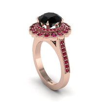 Ruby Double Halo Cathedral Engagement Ring - Deirdre No. 53 image 1