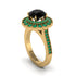 Emerald Double Halo Cathedral Engagement Ring - Deirdre No. 22