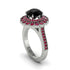 Ruby Double Halo Cathedral Engagement Ring - Deirdre No. 54