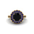 Sapphire Double Halo Cathedral Engagement Ring - Deirdre No. 67 image 2