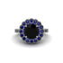 Sapphire Double Halo Cathedral Engagement Ring - Deirdre No. 69 image 2