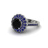 Sapphire Double Halo Cathedral Engagement Ring - Deirdre No. 69