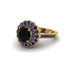 Sapphire Double Halo Cathedral Engagement Ring - Deirdre No. 67
