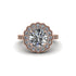 Diamond Double Halo Cathedral Engagement Ring - Deirdre No. 2
