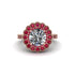 Ruby Double Halo Cathedral Engagement Ring - Deirdre No. 47