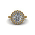 Diamond Double Halo Cathedral Engagement Ring - Deirdre No. 1