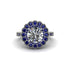 Sapphire Double Halo Cathedral Engagement Ring - Deirdre No. 63