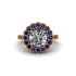 Sapphire Double Halo Cathedral Engagement Ring - Deirdre No. 61 image 2