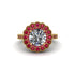 Ruby Double Halo Cathedral Engagement Ring - Deirdre No. 46 image 2