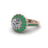 Emerald Double Halo Cathedral Engagement Ring - Deirdre No. 17