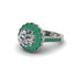 Emerald Double Halo Cathedral Engagement Ring - Deirdre No. 18