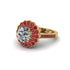 Ruby Double Halo Cathedral Engagement Ring - Deirdre No. 46
