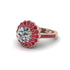 Ruby Double Halo Cathedral Engagement Ring - Deirdre No. 47