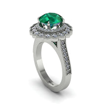 Diamond Double Halo Cathedral Engagement Ring - Deirdre No. 6 image 1