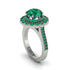 Emerald Double Halo Cathedral Engagement Ring - Deirdre No. 21