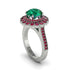 Ruby Double Halo Cathedral Engagement Ring - Deirdre No. 51 image 1