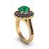 Sapphire Double Halo Cathedral Engagement Ring - Deirdre No. 64