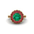 Ruby Double Halo Cathedral Engagement Ring - Deirdre No. 49 image 2