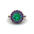 Sapphire Double Halo Cathedral Engagement Ring - Deirdre No. 65 image 2