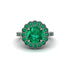 Emerald Double Halo Cathedral Engagement Ring - Deirdre No. 21 image 2