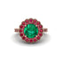 Ruby Double Halo Cathedral Engagement Ring - Deirdre No. 50 image 2
