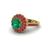 Ruby Double Halo Cathedral Engagement Ring - Deirdre No. 49