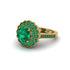 Emerald Double Halo Cathedral Engagement Ring - Deirdre No. 19