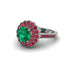 Ruby Double Halo Cathedral Engagement Ring - Deirdre No. 51