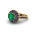 Sapphire Double Halo Cathedral Engagement Ring - Deirdre No. 64