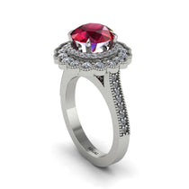 Diamond Double Halo Cathedral Engagement Ring - Deirdre No. 12 image 1