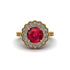 Diamond Double Halo Cathedral Engagement Ring - Deirdre No. 10