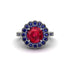 Sapphire Double Halo Cathedral Engagement Ring - Deirdre No. 72