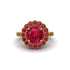 Ruby Double Halo Cathedral Engagement Ring - Deirdre No. 55 image 2
