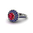 Sapphire Double Halo Cathedral Engagement Ring - Deirdre No. 72 image 3