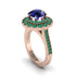 Emerald Double Halo Cathedral Engagement Ring - Deirdre No. 29 image 1