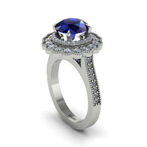 Diamond Double Halo Cathedral Engagement Ring - Deirdre No. 15 image 1