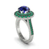 Emerald Double Halo Cathedral Engagement Ring - Deirdre No. 30 image 1