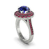 Ruby Double Halo Cathedral Engagement Ring - Deirdre No. 60 image 1