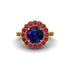 Ruby Double Halo Cathedral Engagement Ring - Deirdre No. 58 image 2