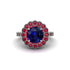 Ruby Double Halo Cathedral Engagement Ring - Deirdre No. 60