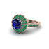 Emerald Double Halo Cathedral Engagement Ring - Deirdre No. 29 image 3