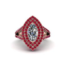 Marquise Diamond Double Halo Engagement Ring - Avah No. 47 image 1