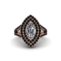 Marquise Diamond Double Halo Engagement Ring - Avah No. 32 image 1
