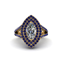 Marquise Diamond Double Halo Engagement Ring - Avah No. 61 image 1