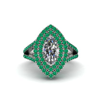 Marquise Diamond Double Halo Engagement Ring - Avah No. 18 image 1