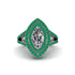 Marquise Diamond Double Halo Engagement Ring - Avah No. 18