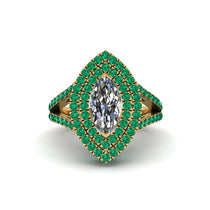 Marquise Diamond Double Halo Engagement Ring - Avah No. 16 image 1