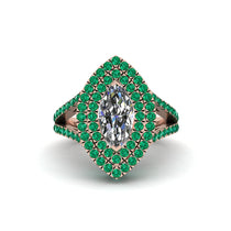 Marquise Diamond Double Halo Engagement Ring - Avah No. 17 image 1