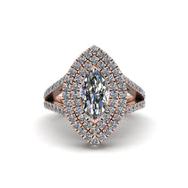 Marquise Diamond Double Halo Engagement Ring - Avah No. 2 image 1