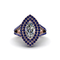 Marquise Diamond Double Halo Engagement Ring - Avah No. 62 image 1